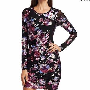 Parker Abby Floral Metallic Print Dress, size 0